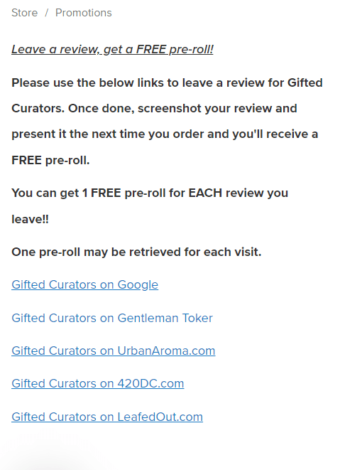 gifted curators weed dc